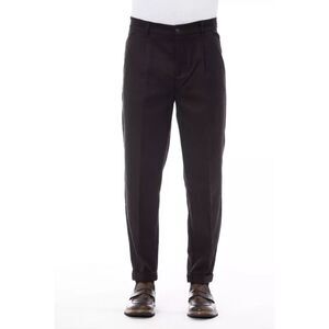 Alpha Studio Brown Wool Men Men's Pant